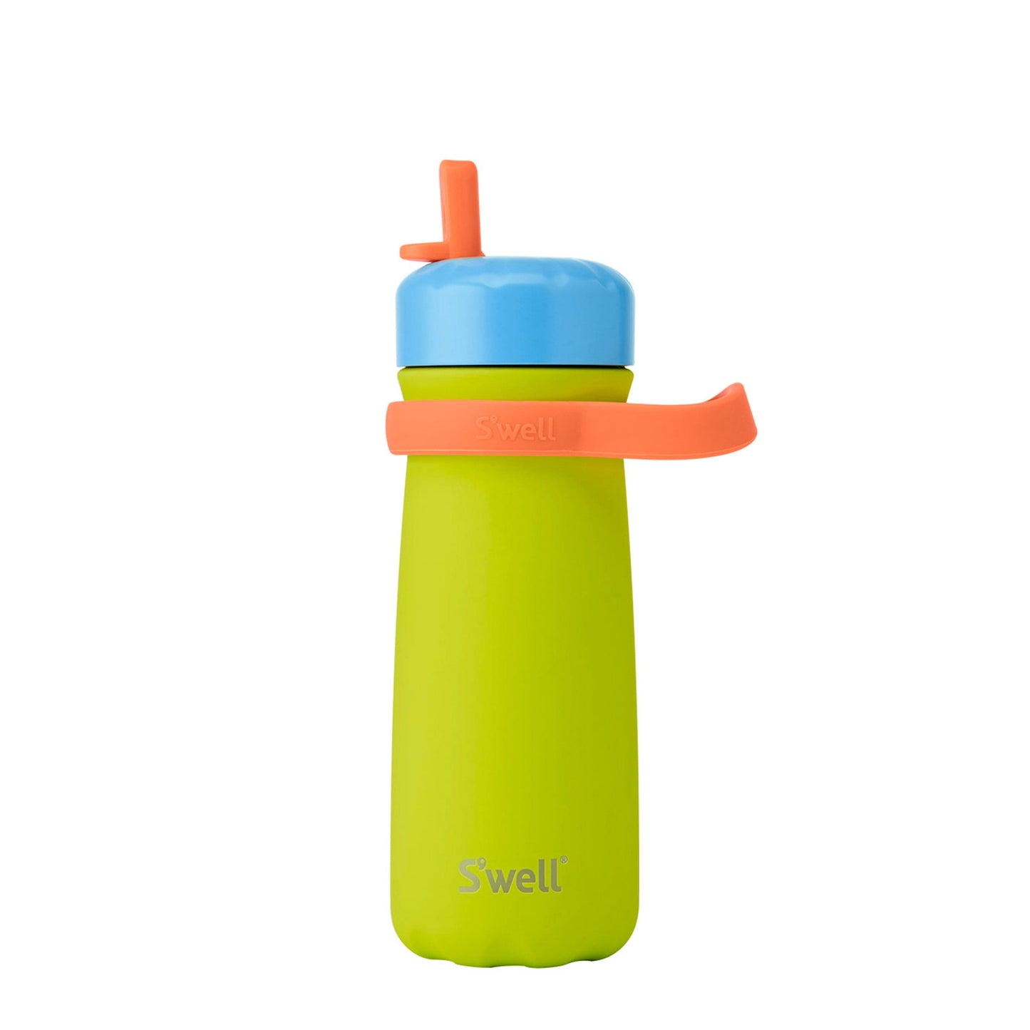 traveler-with-flip-straw-lid-16oz-r4 Swell-Kids-Water-Bottle-Traveler-16oz-Lime-Sherbet-Front-Lid-Up.jpg